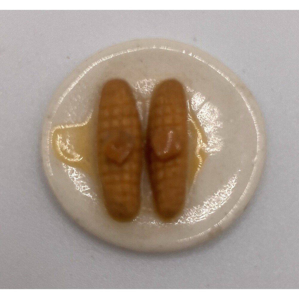 Dollhouse Corn On The Cob On Plate 1:12 Scale Miniature Kitchen Food Bakery